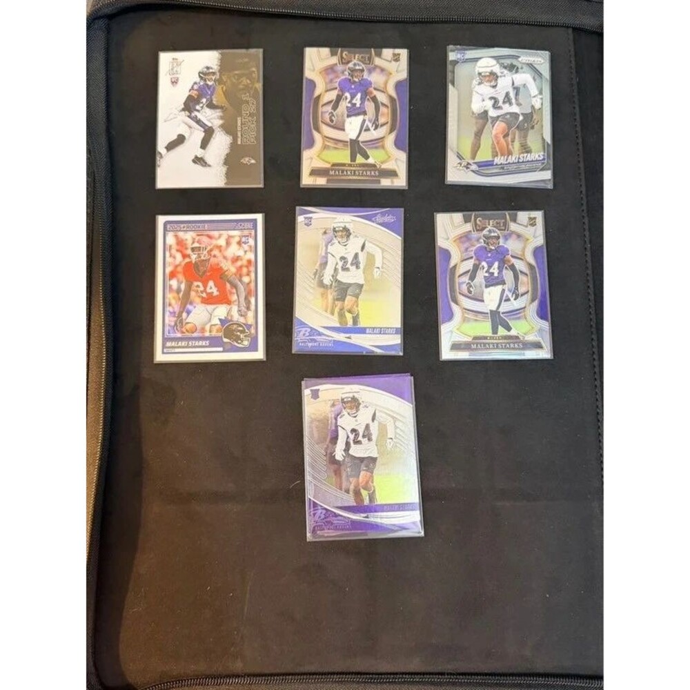 2025 Malaki Starks Rookie Card Lot of 7 Ravens – Prizm Select Topps Score RCs